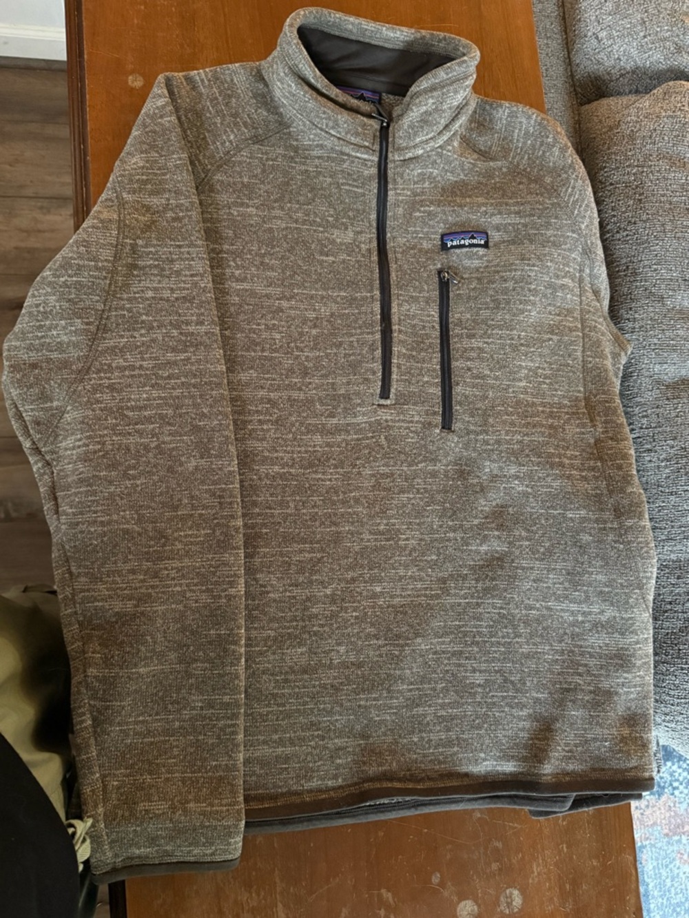 Patagonia Men's size Large 1/4 Zip-Neck Better Sweater in brown / tan